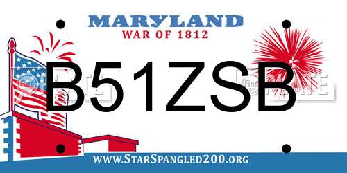 B51ZSB Maryland License Plate