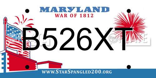 B526XT Maryland License Plate