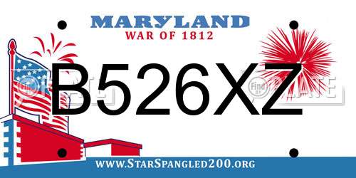 B526XZ Maryland License Plate