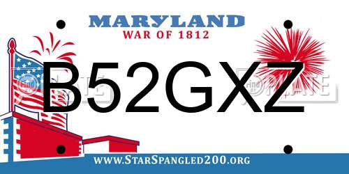 B52GXZ Maryland License Plate