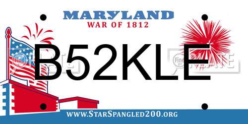 B52KLE Maryland License Plate