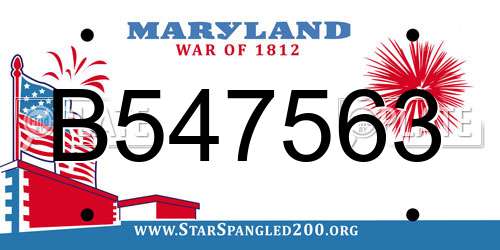 B547563 Maryland License Plate