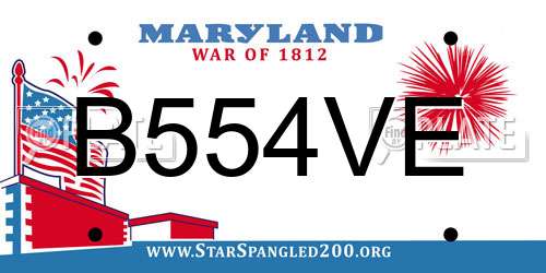 B554VE Maryland License Plate