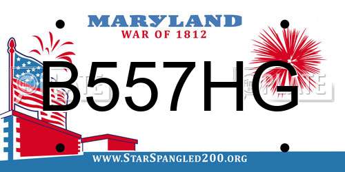 B557HG Maryland License Plate