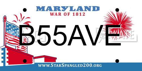 B55AVE Maryland License Plate