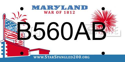 B560AB Maryland License Plate