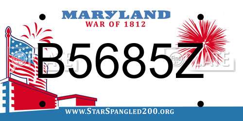 B5685Z Maryland License Plate