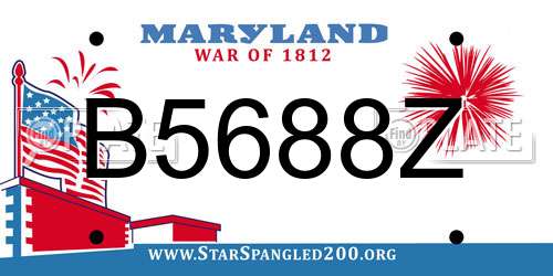 B5688Z Maryland License Plate