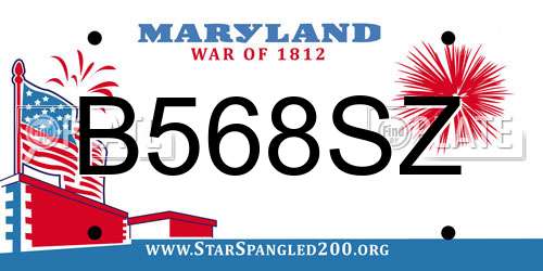 B568SZ Maryland License Plate