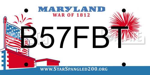 B57FBT Maryland License Plate