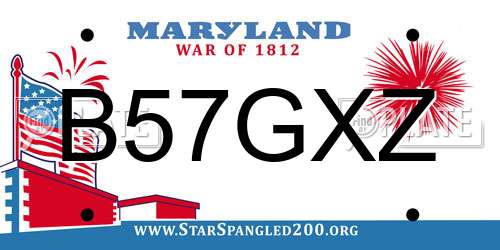 B57GXZ Maryland License Plate