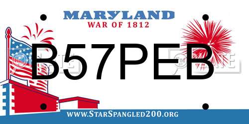 B57PEB Maryland License Plate