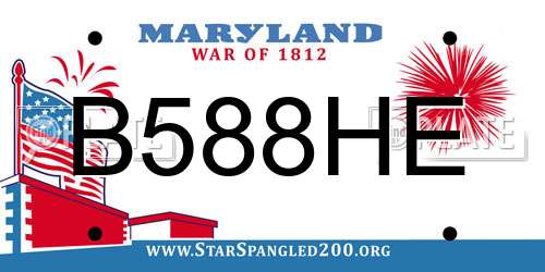 B588HE Maryland License Plate
