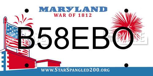 B58EBO Maryland License Plate