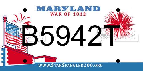 B5942T Maryland License Plate
