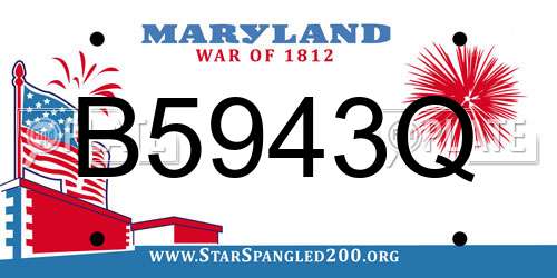 B5943Q Maryland License Plate