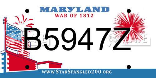 B5947Z Maryland License Plate
