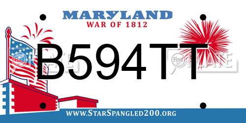 B594TT Maryland License Plate