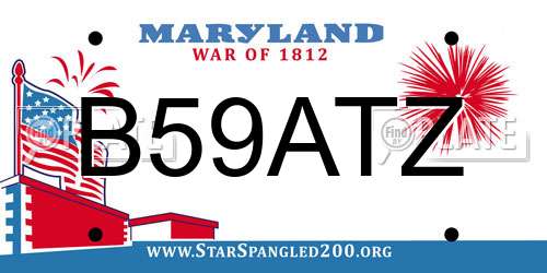 B59ATZ Maryland License Plate