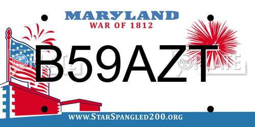 B59AZT Maryland License Plate