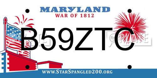 B59ZTC Maryland License Plate