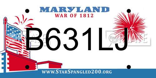 B631LJ Maryland License Plate