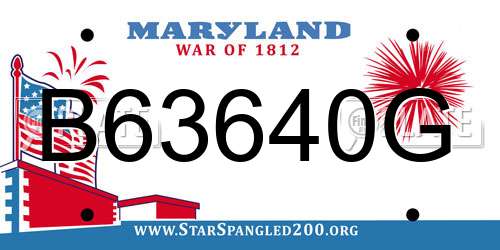 B63640G Maryland License Plate