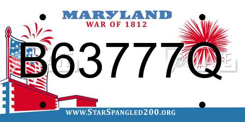 B63777Q Maryland License Plate