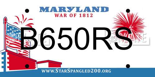 B650RS Maryland License Plate
