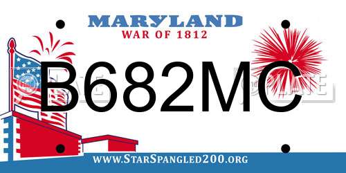 B682MC Maryland License Plate