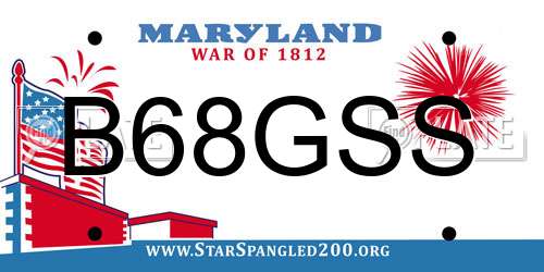 B68GSS Maryland License Plate