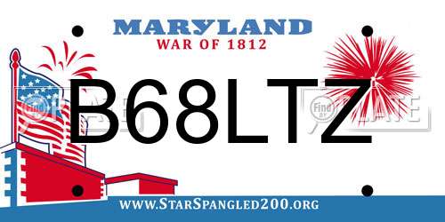 B68LTZ Maryland License Plate