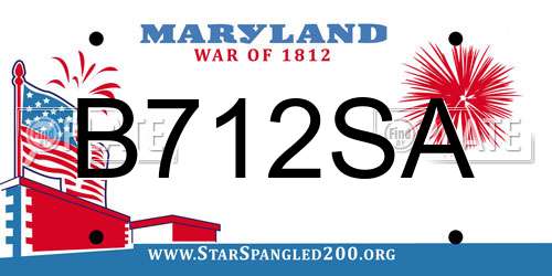 B712SA Maryland License Plate