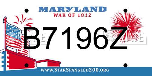 B7196Z Maryland License Plate