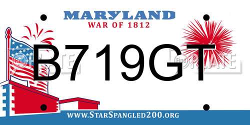 B719GT Maryland License Plate