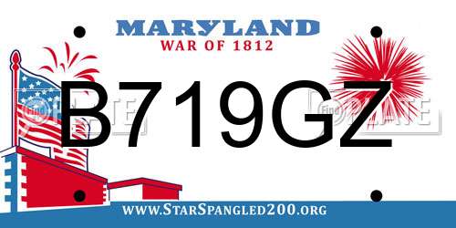 B719GZ Maryland License Plate