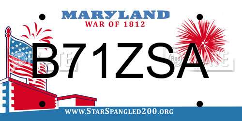B71ZSA Maryland License Plate