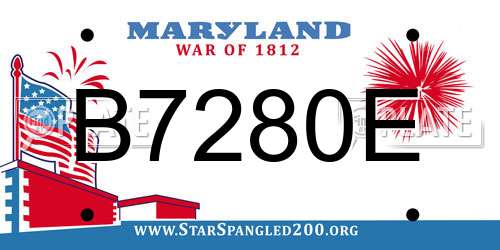 B7280E Maryland License Plate