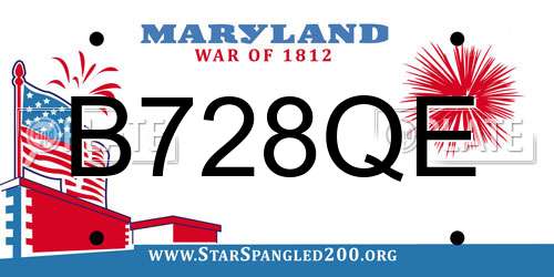 B728QE Maryland License Plate