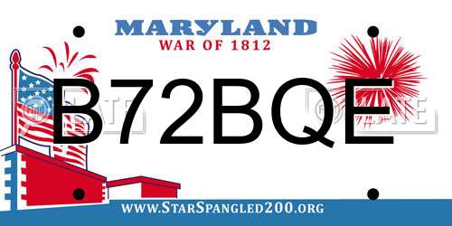 B72BQE Maryland License Plate