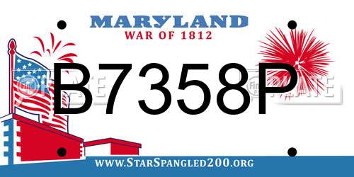 B7358P Maryland License Plate