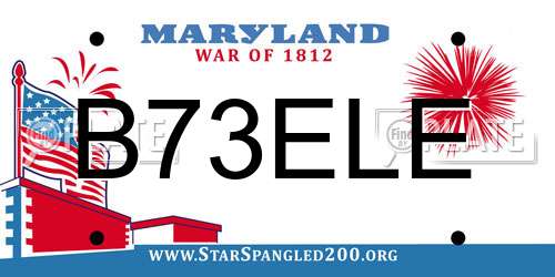 B73ELE Maryland License Plate