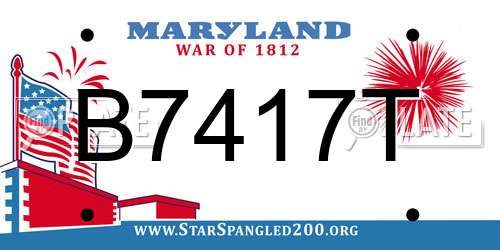 B7417T Maryland License Plate