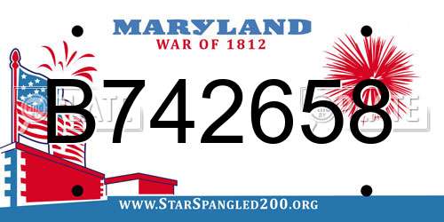 B742658 Maryland License Plate