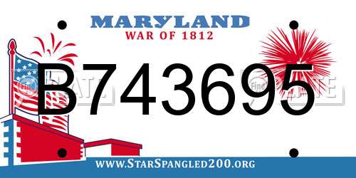 B743695 Maryland License Plate