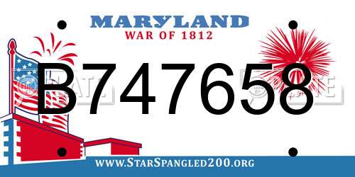 B747658 Maryland License Plate
