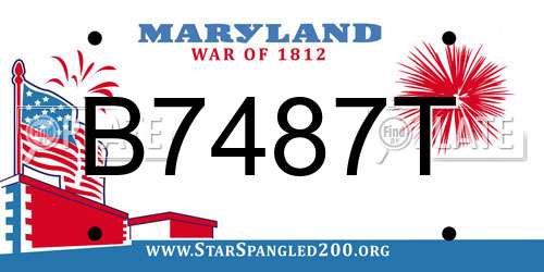 B7487T Maryland License Plate