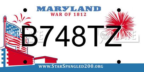 B748TZ Maryland License Plate