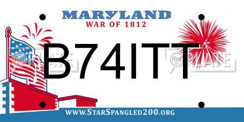 B74ITT Maryland License Plate