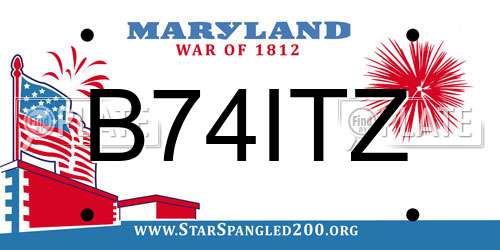B74ITZ Maryland License Plate